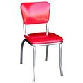 Richardson Seating Corp Richardson Seating Corp 4110CIR 4110 Diner Chair -Cracked Ice Red- with 1 in. Pulled Seat -  Chrome - Cracked Ice Red 4110CIR